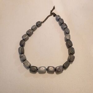 Chico's Gray Stone Bead Necklace